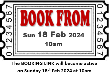 bookings open February eighteenth at ten a m