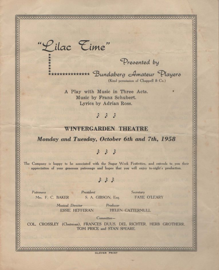 Lilac Time program page 1